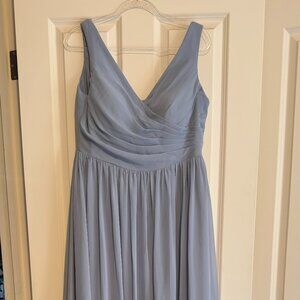 Azazie Keyla Bridesmaid Dress in Dusty Blue - Size A16